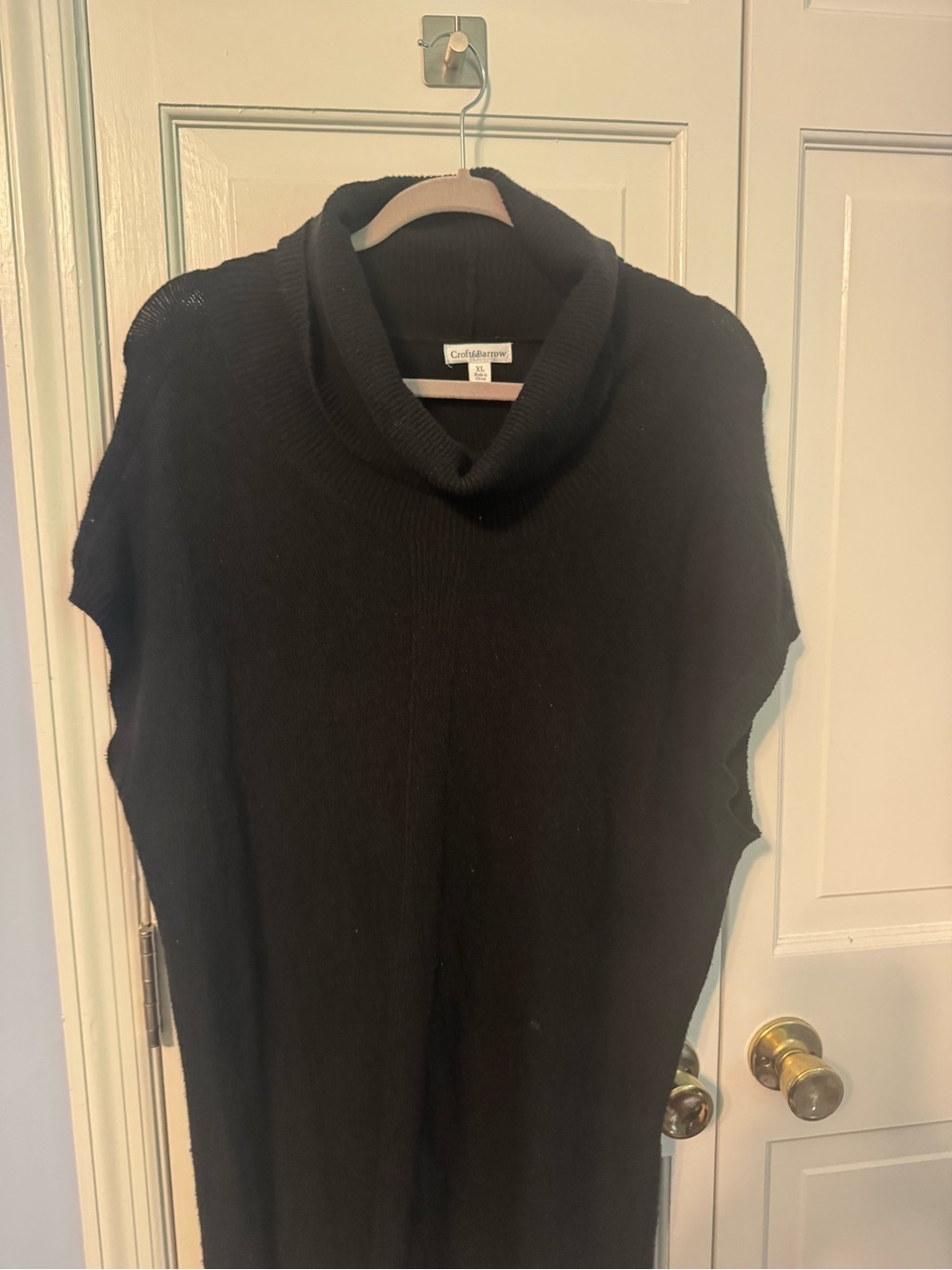 Croft & Barrow Black Cowl Neck Sweater Tunic — Size XL, Short Sleeve - Picture 4 of 10